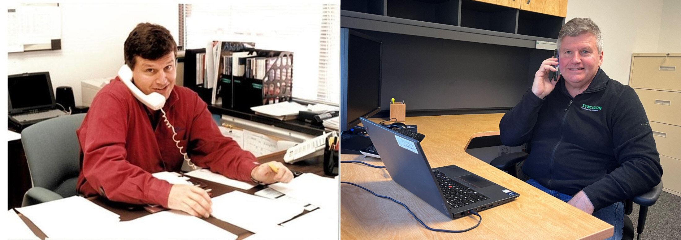 Sean Willis desk combined then and now